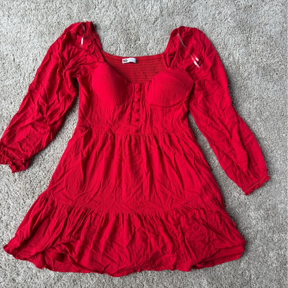 SO Red Midi Dress